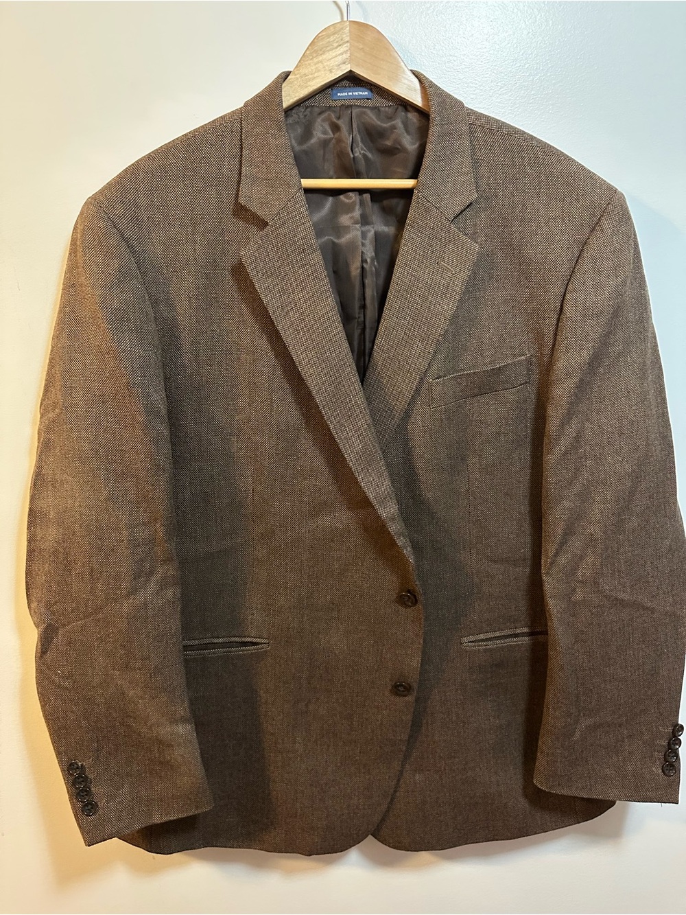 Stafford Brown Herringbone Two-Button Sport Coat